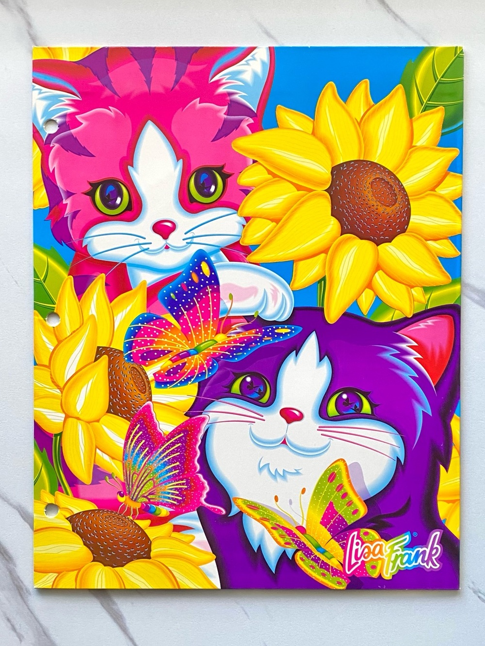 VTG Lisa Frank Sunflower Kittens folder